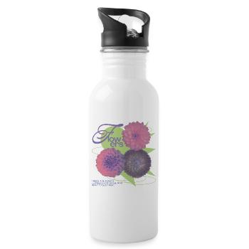 Floral Vision Statement - Trinkflasche mit integriertem Trinkhalm - Weiß - Rechts