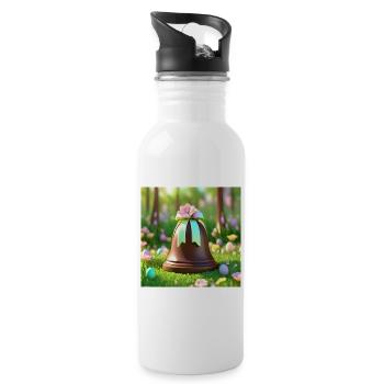 Ostern, Frohe Ostern, Frohe Ostern - Trinkflasche mit integriertem Trinkhalm - Weiß - Rechts