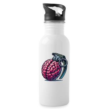 Brain Grenade – Explosive Thoughts - Water bottle with straw - white - Right
