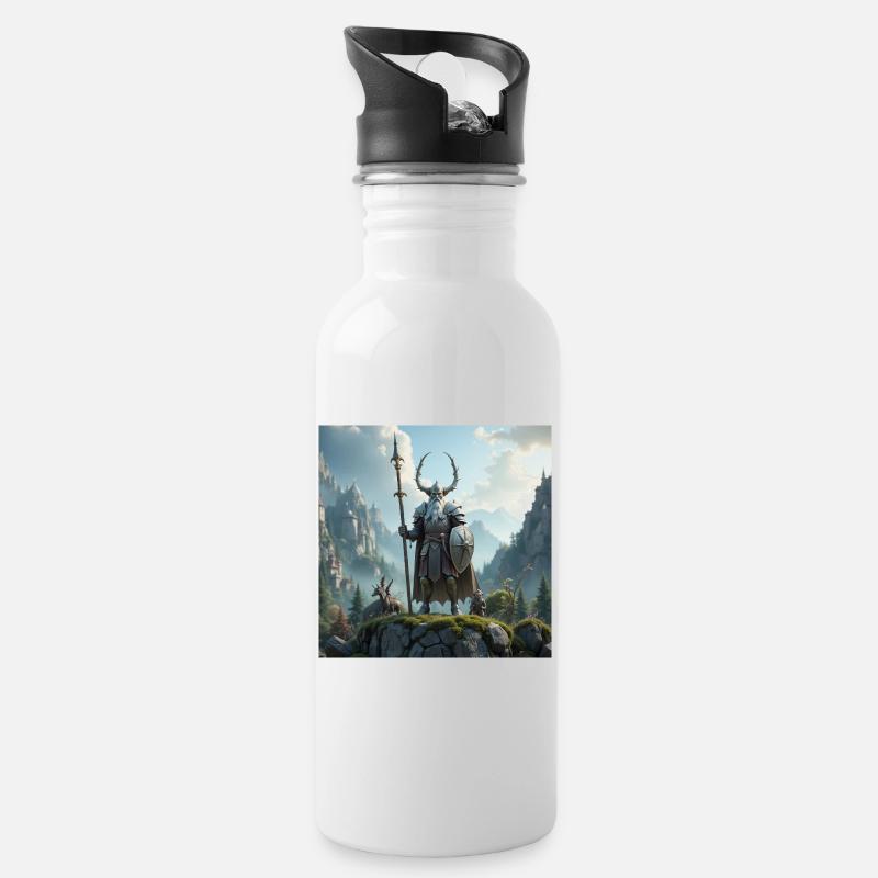 Eremiticus - Trinkflasche mit integriertem Trinkhalm - Weiß