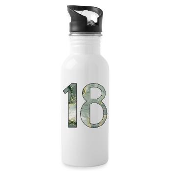 18th birthday Eighteen - Water bottle with straw - white - Right