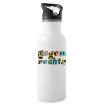 Statement bunt - Trinkflasche mit integriertem Trinkhalm - Weiß - Rechts