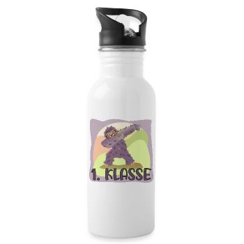 Schulanfang 1. Klasse - Trinkflasche mit integriertem Trinkhalm - Weiß - Rechts