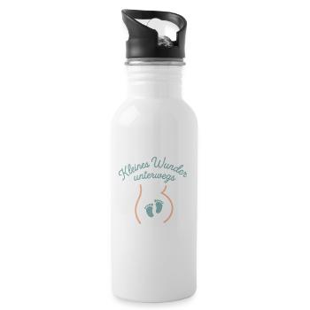 Little miracle on the way – Sweet pregnancy d - Water bottle with straw - white - Right