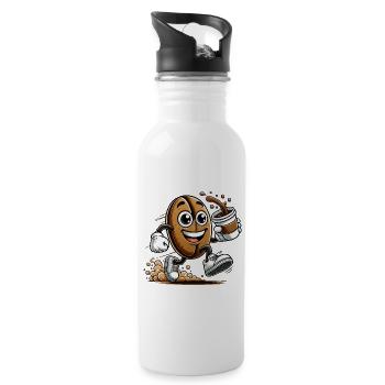 Coffee to Go – Happy Coffee Bean - Water bottle with straw - white - Right