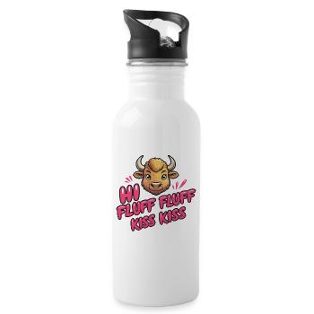 Bison - Trinkflasche mit integriertem Trinkhalm - Weiß - Rechts