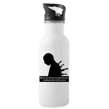 My life in a nutshell - Water bottle with straw - white - Right