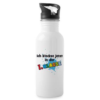 I'm now in 1st grade - blobs of paint - Water bottle with straw - white - Right