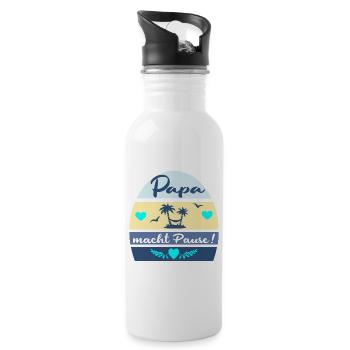 ABSCHIED PAUSE VATERTAG PAPA - Trinkflasche mit integriertem Trinkhalm - Weiß - Rechts
