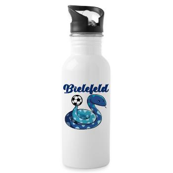 KINDER FUßBALL SCHLANGE BIELEFELD - Trinkflasche mit integriertem Trinkhalm - Weiß - Rechts
