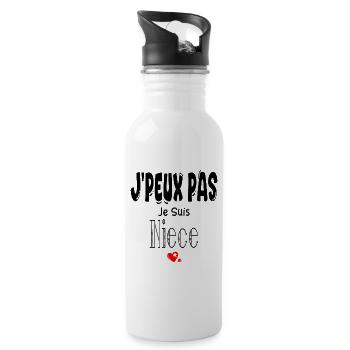 J'Peux Pas Je suis Nièce - Gourde avec paille intégrée - blanc - Droite
