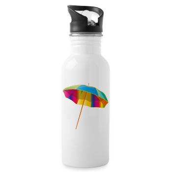 Colorful parasol in bright colors - Water bottle with straw - white - Right