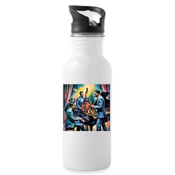 Jazz Band Jazz Combo in New Orleans - Water bottle with straw - white - Right