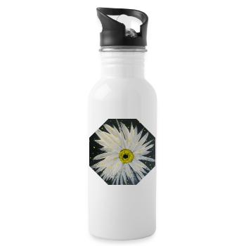 Black and White Design - Water bottle with straw - white - Right