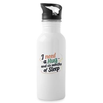 I Need a Hug - Trinkflasche mit integriertem Trinkhalm - Weiß - Rechts