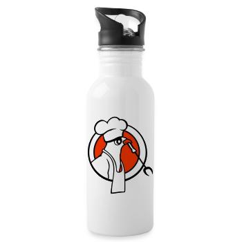 Bird grilling sausage grilling delicious eating sausages - Water bottle with straw - white - Right