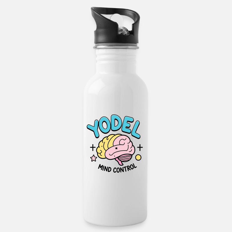 Yodel Mind Control - Water bottle with straw - white