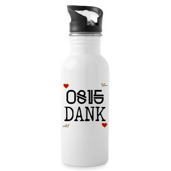 DANKE SAGEN DANKBARKEIT LUSTIG 0815 DANK - Trinkflasche mit integriertem Trinkhalm - Weiß - Rechts