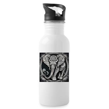 Elephant - Water bottle with straw - white - Right