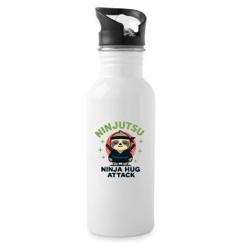 Ninja Kuschel-Sloth HugAttack - Trinkflasche mit integriertem Trinkhalm - Weiß - Rechts