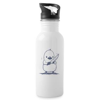 Knifechick - Water bottle with straw - white - Right
