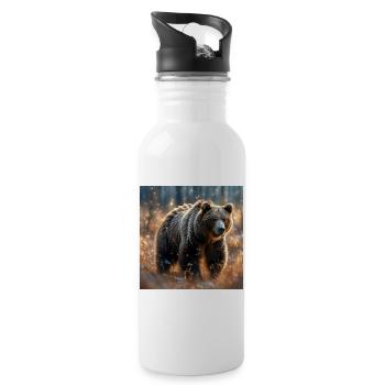 Power Animal Magical Bear - Water bottle with straw - white - Right