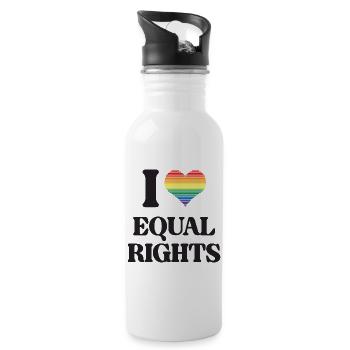 Mois de la fierté LGBTQ - J’aime l’égalité des droits - Gourde avec paille intégrée - blanc - Droite