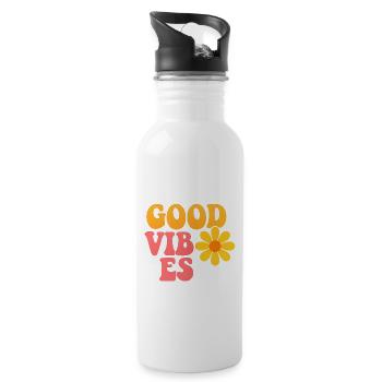 Sommer Vibes - Trinkflasche mit integriertem Trinkhalm - Weiß - Rechts