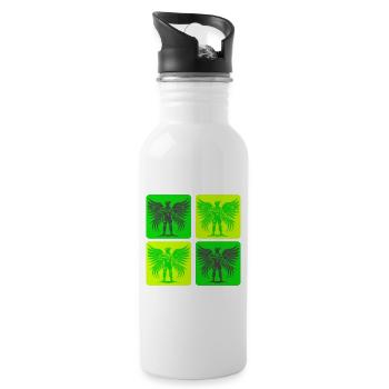 Soldaten Engel Design - Trinkflasche mit integriertem Trinkhalm - Weiß - Rechts