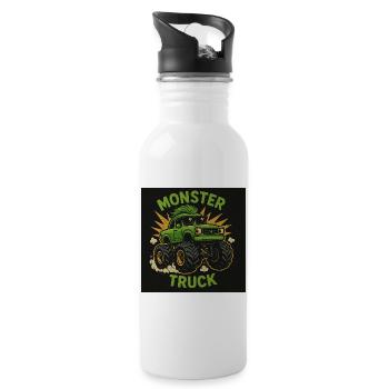 Camion monstre - Gourde avec paille intégrée - blanc - Droite