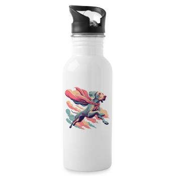 Super Dog Weimaraner Weimi Cape Cape Gift - Water bottle with straw - white - Right
