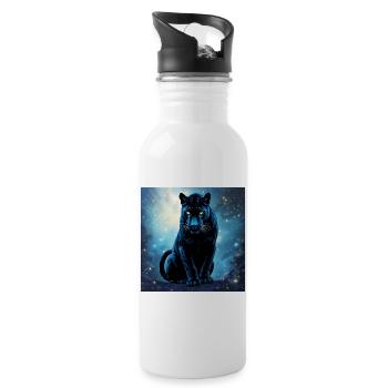 Power Animal Dark Panther - Water bottle with straw - white - Right