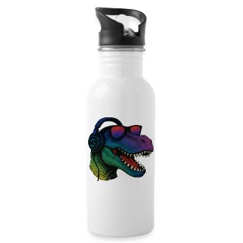 Cool T-Rex Dino des années 90 Lunettes de soleil Music Lover - Gourde avec paille intégrée - blanc - Droite
