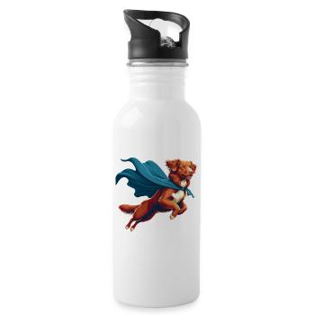 Super Dog Nova Scotia Duck Tolling Retriever - Gourde avec paille intégrée - blanc - Droite