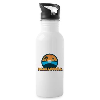 Mallorca Sonnenuntergang - Trinkflasche mit integriertem Trinkhalm - Weiß - Rechts