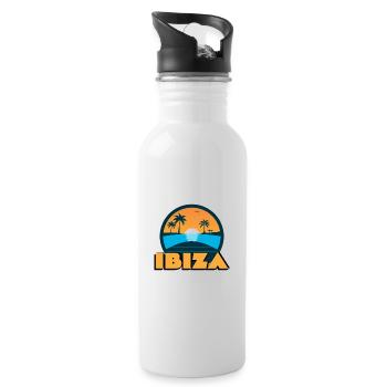 Ibiza Sunset - Water bottle with straw - white - Right