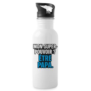 Mon super-pouvoir ? Être papa. - Gourde avec paille intégrée - blanc - Droite