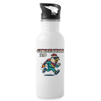 Chicken Run 2.0 Abenteuer-Tee - Trinkflasche mit integriertem Trinkhalm - Weiß - Rechts