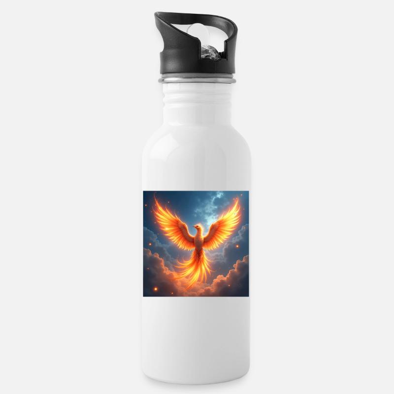 Animal Totem Phœnix - Gourde avec paille intégrée - blanc