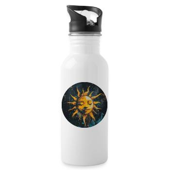 Sonne - Trinkflasche mit integriertem Trinkhalm - Weiß - Rechts