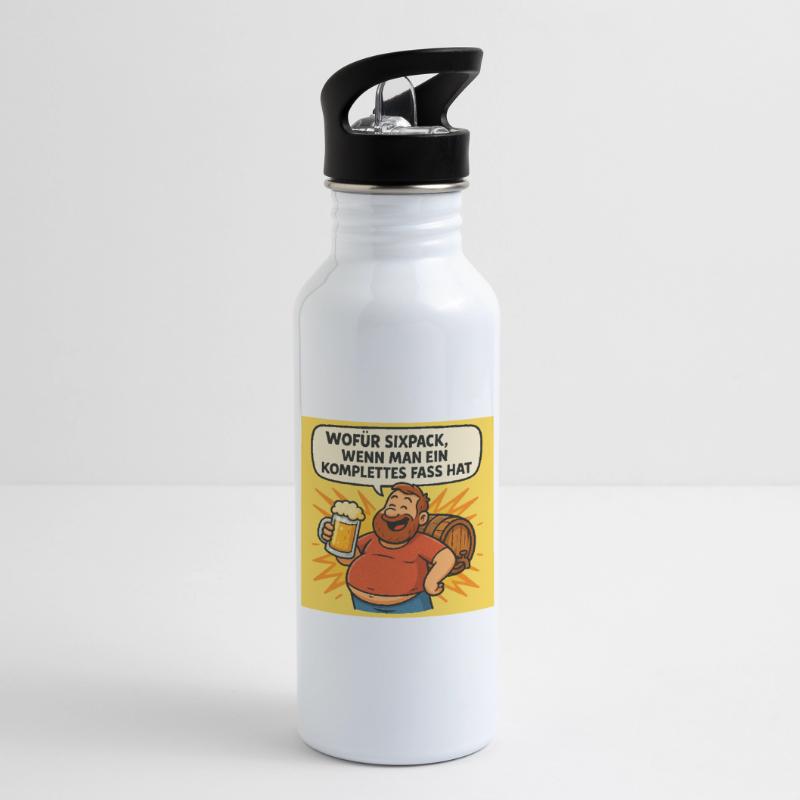 Six Pack oder Fass Trinkflasche mit integriertem Trinkhalm