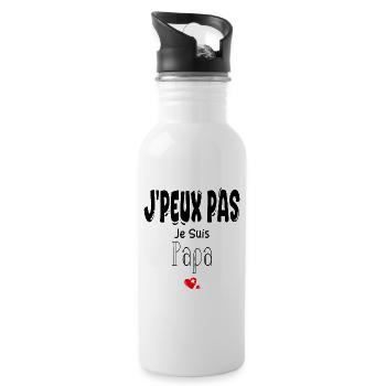 J'Peux Pas Je suis Papa - Gourde avec paille intégrée - blanc - Droite