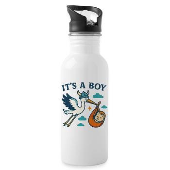 Arrivée du Viking Boy - Gourde avec paille intégrée - blanc - Droite