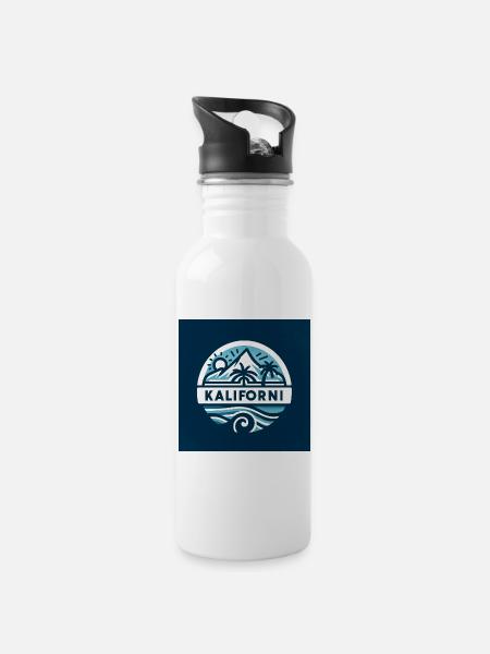 See Thun Bern T-shirt Berge Kaliforni Niesen - Trinkflasche mit integriertem Trinkhalm - Weiß