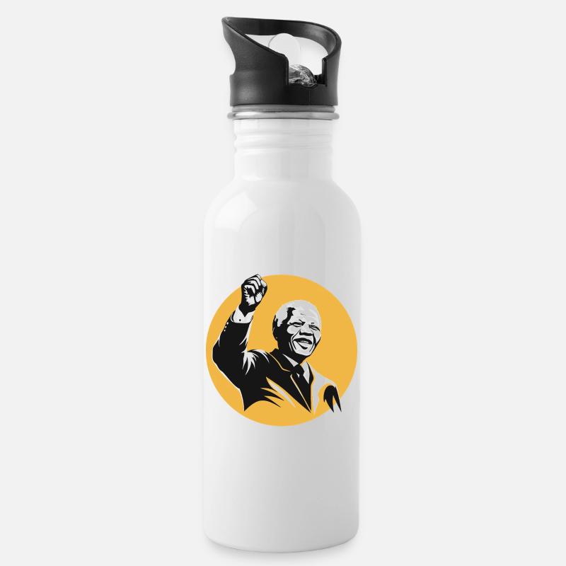 Nelson Mandela | Inspiration - Gourde avec paille intégrée - blanc