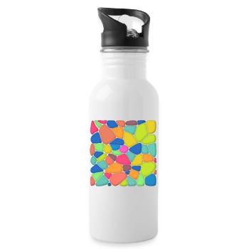 Stone Mosaic - Water bottle with straw - white - Right