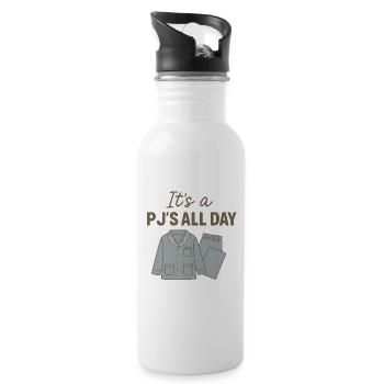 PJ'S All Day – Lazing around in your pyjamas - Water bottle with straw - white - Right