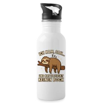Sloth Gift Sloth Office Work Colleague - Water bottle with straw - white - Right