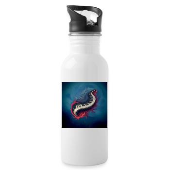 Music in motion, the piano curved. - Water bottle with straw - white - Right