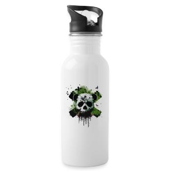 Skull Panda - Trinkflasche mit integriertem Trinkhalm - Weiß - Rechts